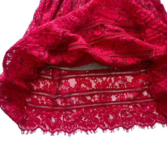 Self Portrait Fine Cord Lace Midi Dress in Red | 8 NWT - Picture 7 of 9